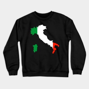 Italian Flag with map Crewneck Sweatshirt